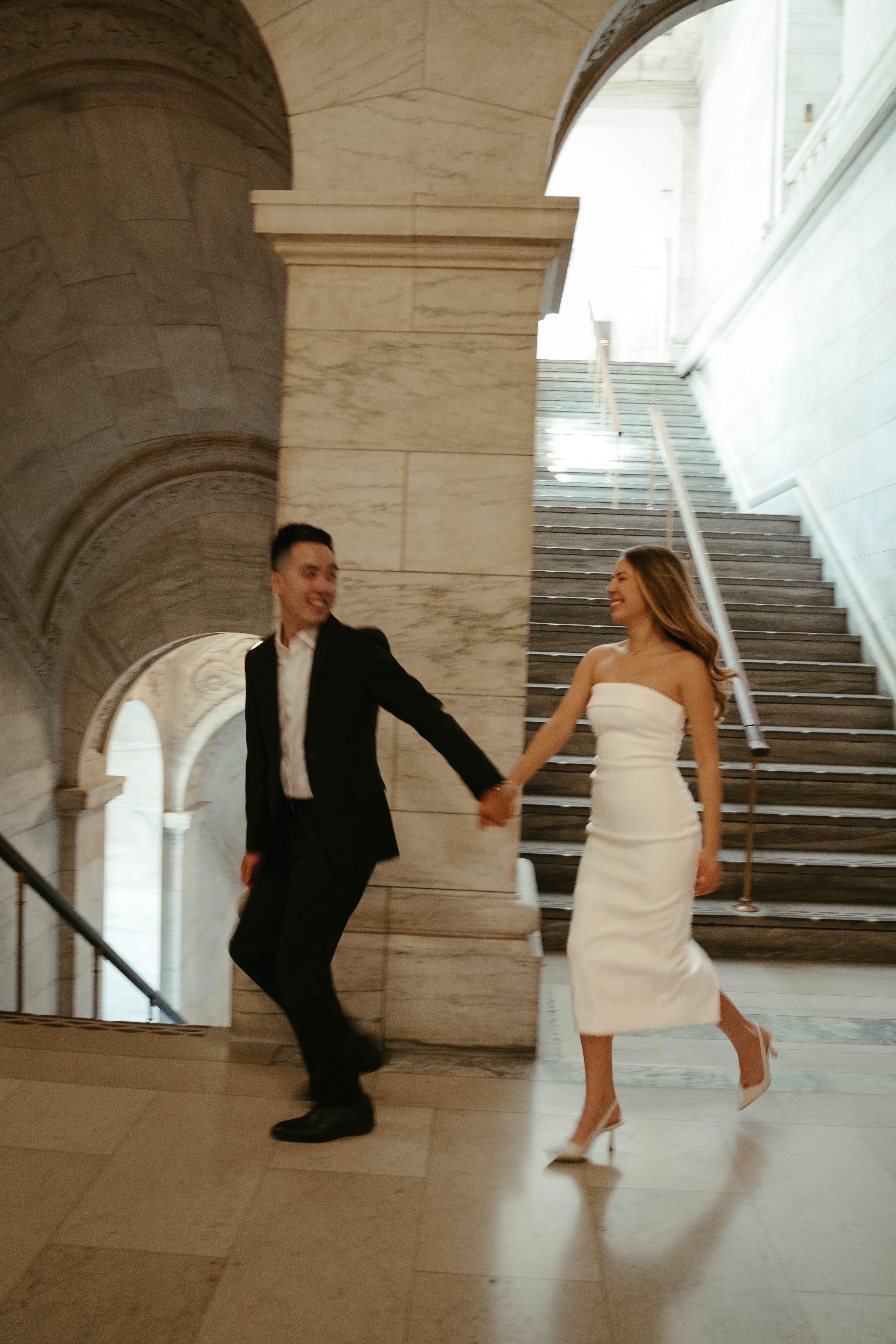 Stewart and Monique walking together